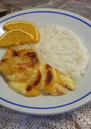 Őszibarackos pulykamell / Putenbrust mit Pfirsich recept fotója
