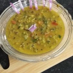 A picture of Whole Moong with Garlic.