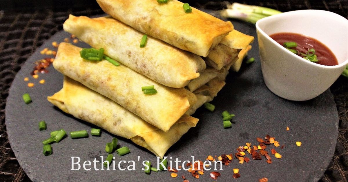 Baked Veggie Spring Rolls With Indian Flavour Fusion Style Recipe By ...