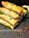 Baked Veggie Spring Rolls with Indian Flavour - Fusion Style