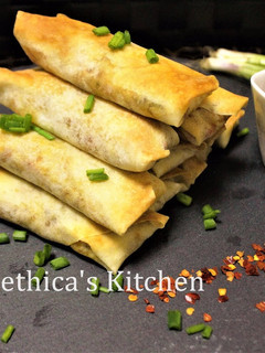A picture of Baked Veggie Spring Rolls with Indian Flavour - Fusion Style.