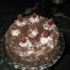 A picture of Eggless chocolate cake without oven.