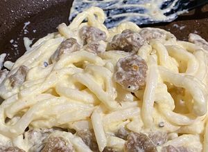 Foto resep Udon Carbonara with Meatball Topping