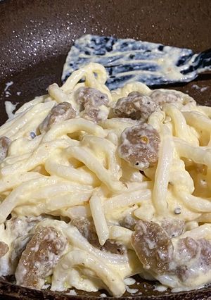 Foto resep Udon Carbonara with Meatball Topping