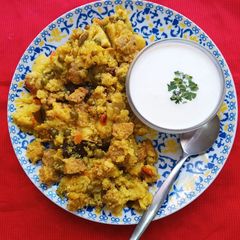 A picture of Samak Rice And Soya chunk Pulav With Mix Vegetables. (A Healthy Version of Pulav).