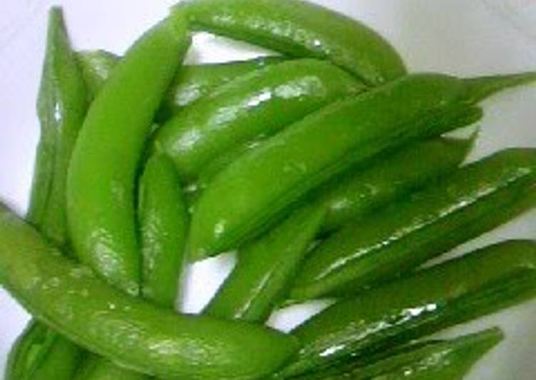 Boiled Sugar Snap Peas in the Microwave