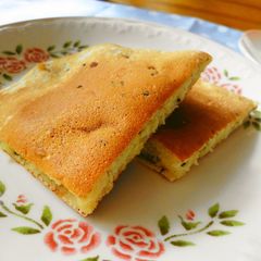 A picture of Black Sesame Seed Banana Pancakes with Whey.