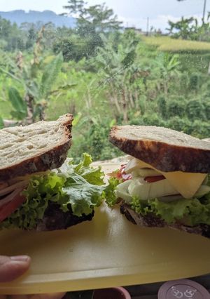 Foto resep Sourdough bread sandwich with chicken barbeque