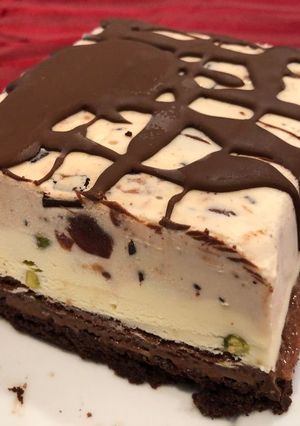 A picture of Spumoni Ice Cream Cake.