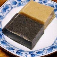 White Sesame, Black Sesame, and Golden Sesame Tofu A picture of White Sesame, Black Sesame, and Golden Sesame Tofu.
