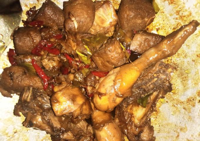 Ayam kecap mentega campur tempe gembos.. π