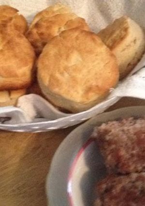A picture of Grandma's homemade biscuits.