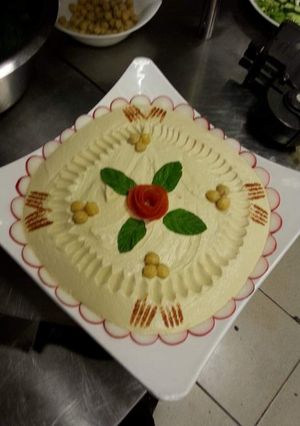 صورة لوصفة حمص بالطحينة