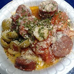 Sausage salad, fried A picture of Sausage salad, fried.