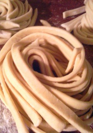 A picture of Sunshine 's homemade pasta noodles.