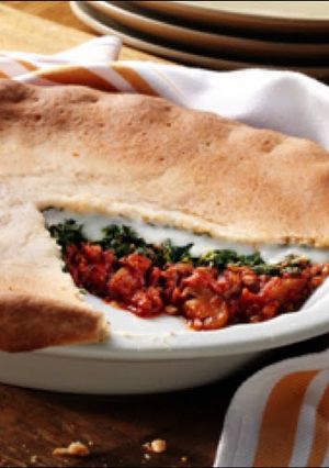 A picture of Upside-Down Deep Dish Pizza.