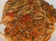 A picture of minced meat bolognese
