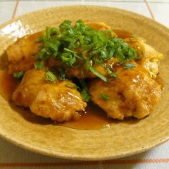 A picture of Chicken Piccata With Thick Chinese Sauce.