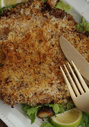 A picture of Crispy Mustard Panko-Crusted Chicken (Oven-Baked).