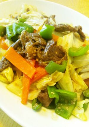 A picture of Beef and Miso Vegetable Stir Fry.