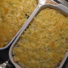 A picture of Low histamine corn and rice pasta with cauliflower and zucchini.