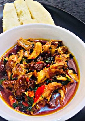 A picture of Palm Oil Pepper Sauce.