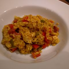 A picture of Chicken and Chorizo Paella.