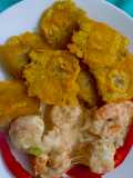Camarones 🍤 en crema de leche con 🧀