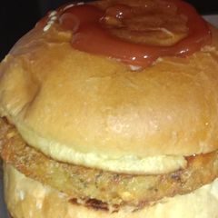 A picture of Frozen Aloo Tikki Burger.