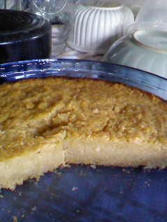 A picture of Cassava Cake (Malaysian Binka Ubi).