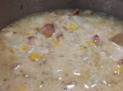A picture of chicken corn chowder