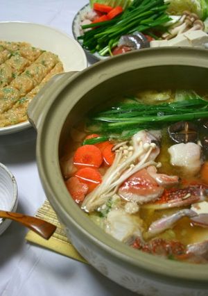 A picture of Miso-flavored Chanko Nabe (Hot Pot).