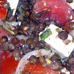 A picture of Sig's Lentil,Tomato, Zatar and Feta Salad.