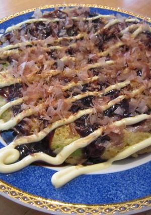 A picture of Satoimo Taro Root Okonomiyaki.
