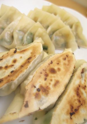 A picture of Easy Vegetable Gyoza with Soy Beans.
