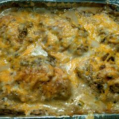 A picture of Stuffing and Italian Sausage Stuffed Chicken.