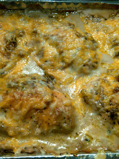 A picture of Stuffing and Italian Sausage Stuffed Chicken.