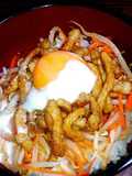 Bibimbap-Style Sweet and Salty Pork and Bean Sprout Namul On Rice