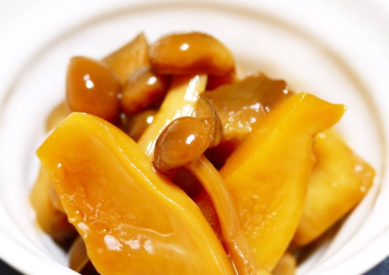 King Trumpet & Shimeji Mushrooms Simmered in Sweet Soy Sauce