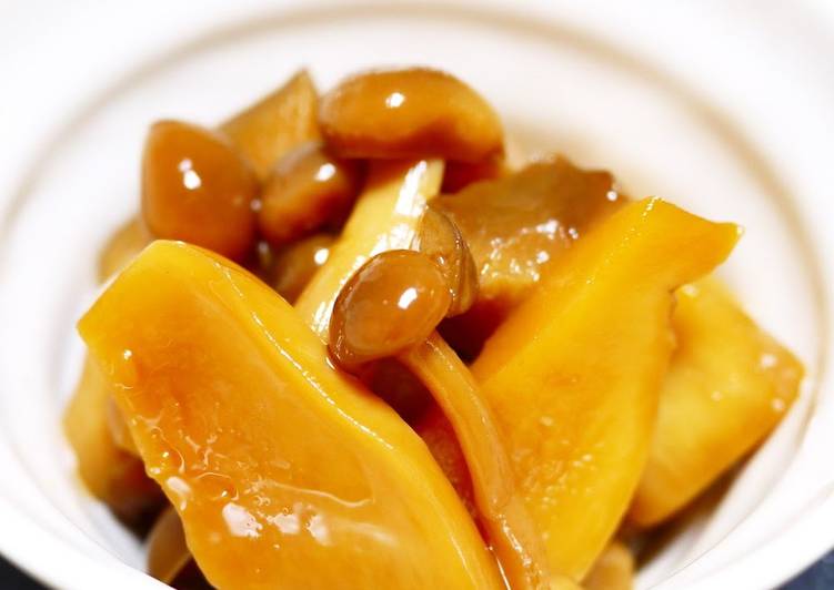Simple Way to Prepare Quick King Trumpet &amp; Shimeji Mushrooms Simmered in Sweet Soy Sauce