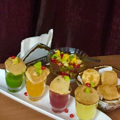 A picture of Golgappe with a fruity twist.