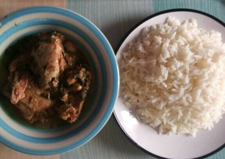 Easy Cheap Dinner Rice with chicken pepper soup
