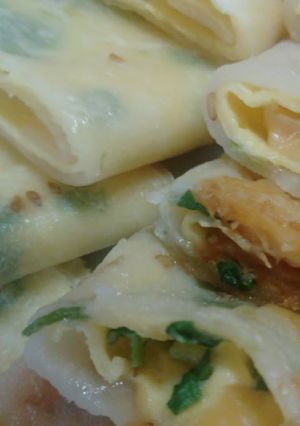 A picture of Danbing (Taiwanese-Style Breakfast).