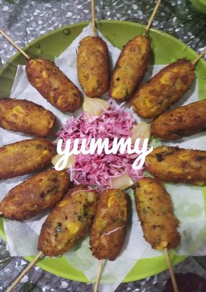 A picture of Corn kabab.