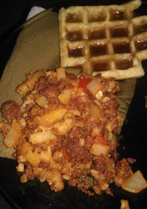 A picture of White Girl Chorizo con papas ;).