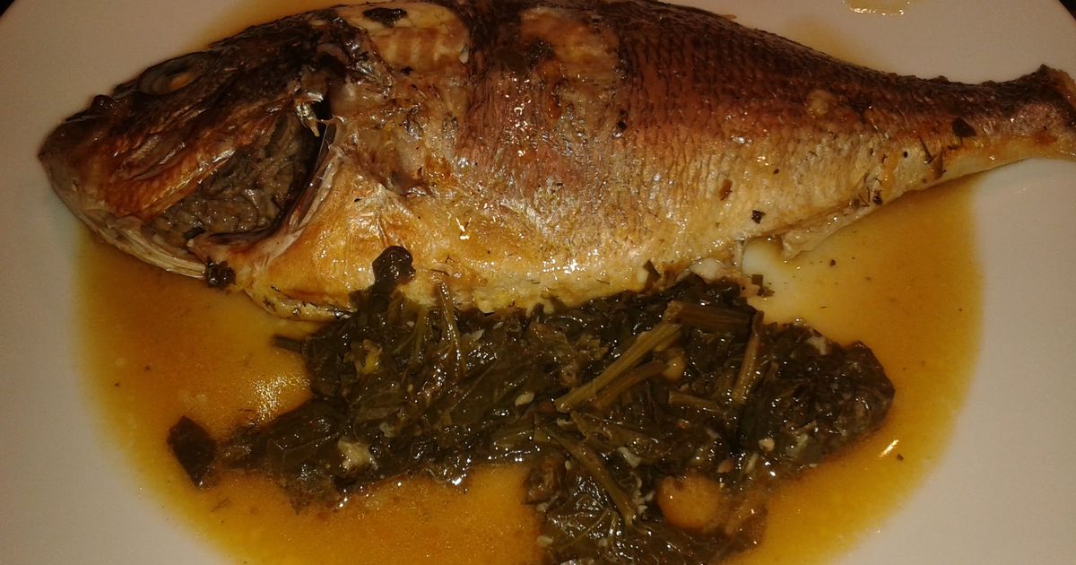 Sea Bass With Spinach And White Wine Recipe By Afrora M
