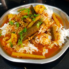 A picture of Sindhi - Kadhi Chaval.