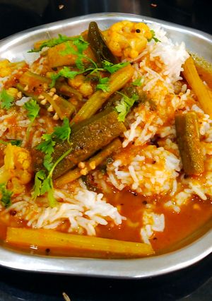 A picture of Sindhi - Kadhi Chaval.