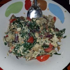 A picture of Scrambled spinach egg#15minorlesscookingcontest.
