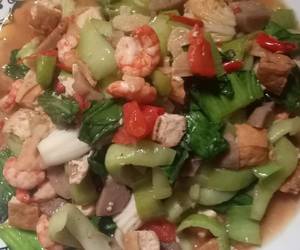 Cara Cepat Pokcoy udang masak saos tiram Nikmat Lezat